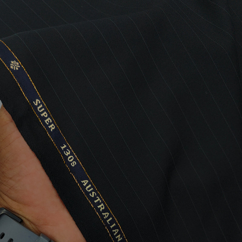 Trouser Fabric OCM Exotic Premium Super 130s Count 40% Merino Wool Lining Color Black