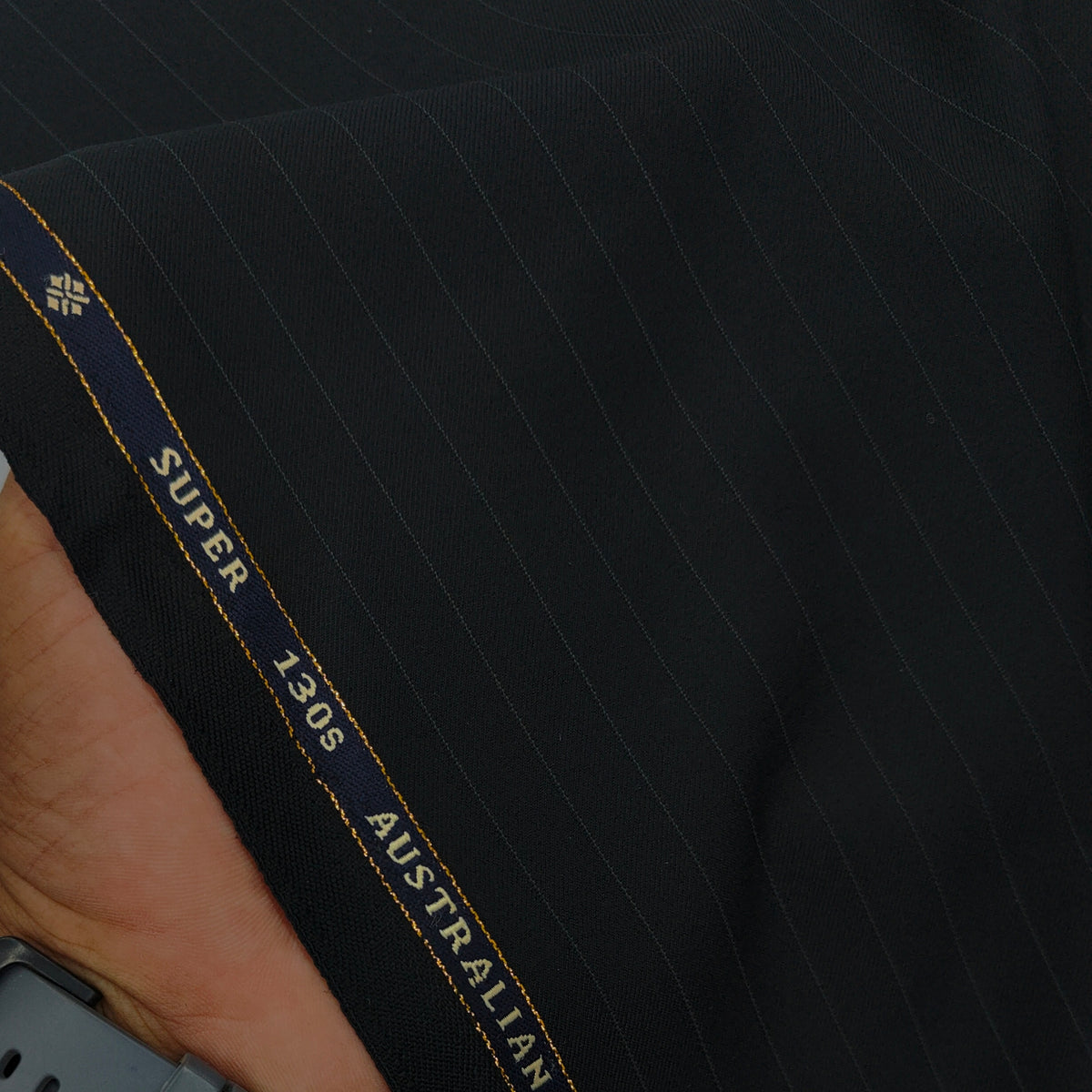 Trouser Fabric OCM Exotic Premium Super 130s Count 40% Merino Wool Lining Color Black