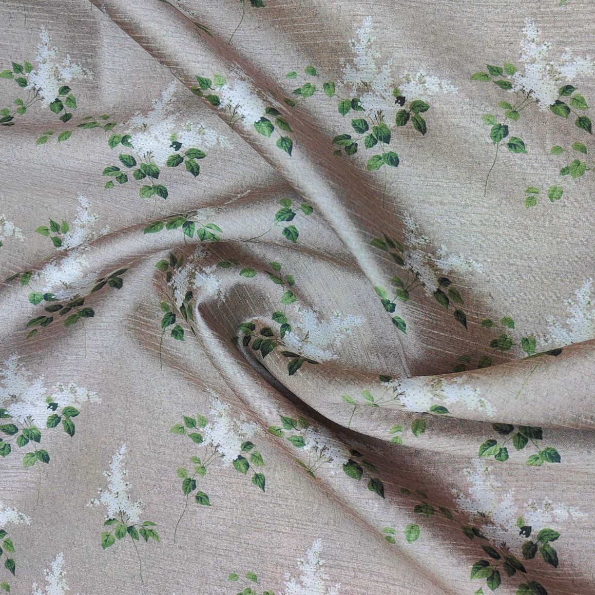 ManTire Men's Designer Silk Digital Printed Kurta Fabric Colour Floral Green