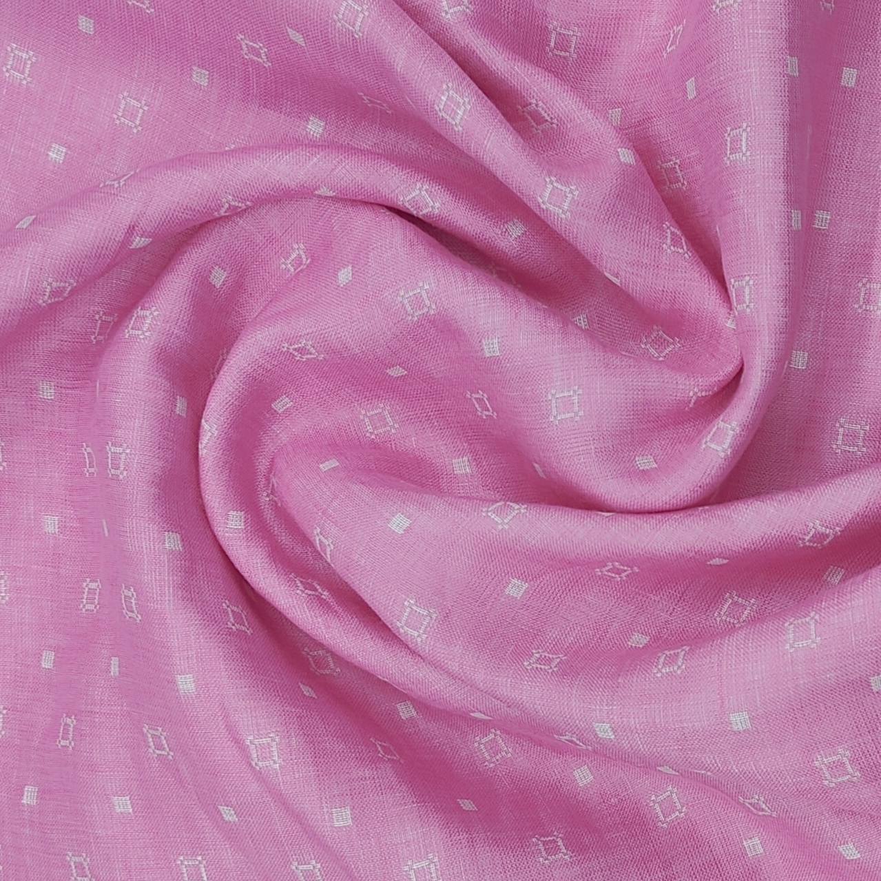 Solino 100% linen jackqurad Shirt Fabric Colour Pink