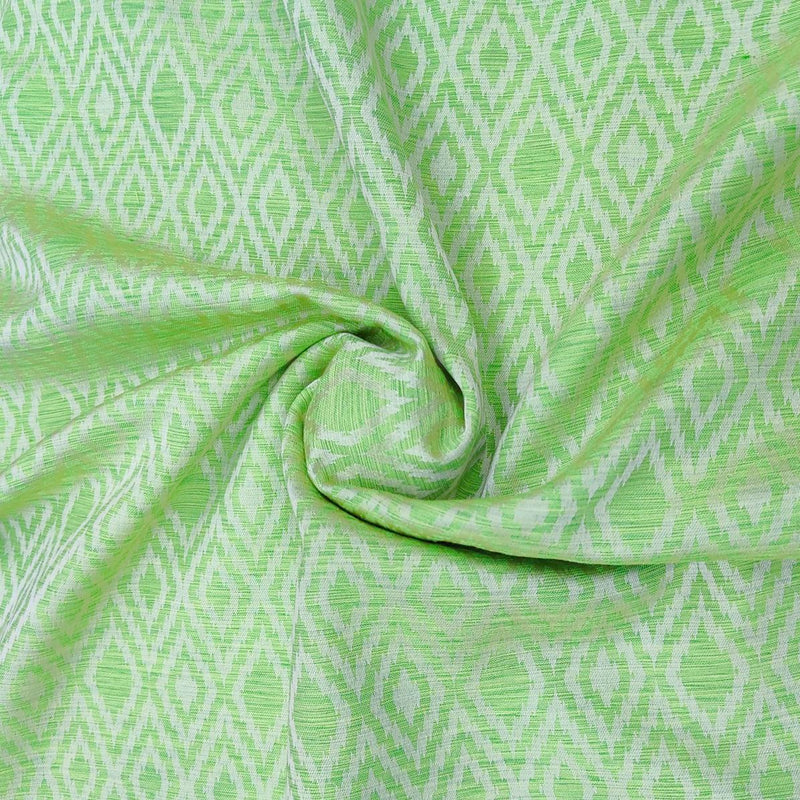 ManTire Men's Designer Silk Digital Printed Kurta Fabric Colour Asparagus Green