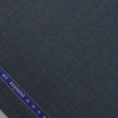 Suit Fabric Raymond Super Luxurious 40% Rich Wool Broad Check Color Greyish Blue