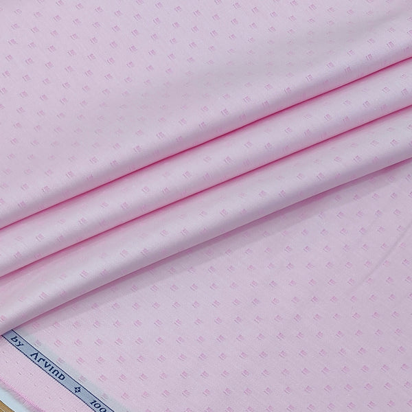 Shirt Fabric Arvind 100% Pure Cotton Dobby Colour Baby Pink