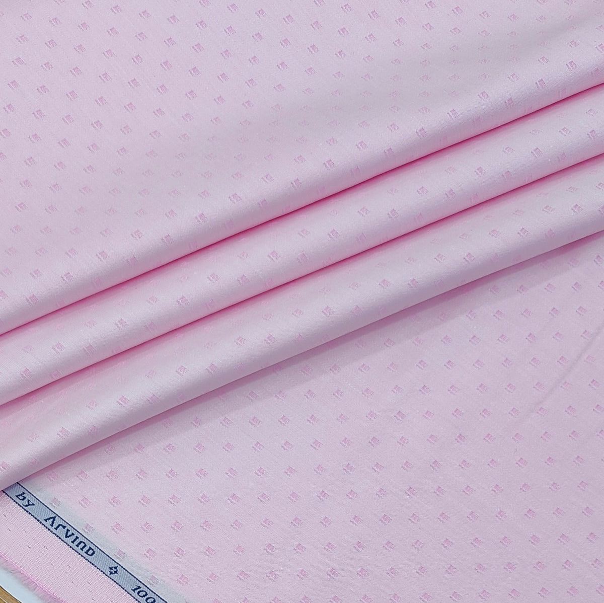 Shirt Fabric Arvind 100% Pure Cotton Dobby Colour Baby Pink