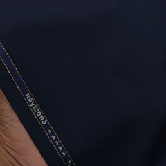 Suit Fabric Raymond Exotic Super 140s Count Luxurious 69% Rich Wool Stretchable Plain Color Midnight Ble