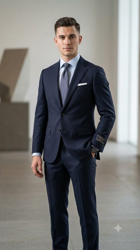 Suit Fabric Raymond Exotic Super 120s Count Luxurious 70% Rich Wool Micro Dobby Color Dark Blue