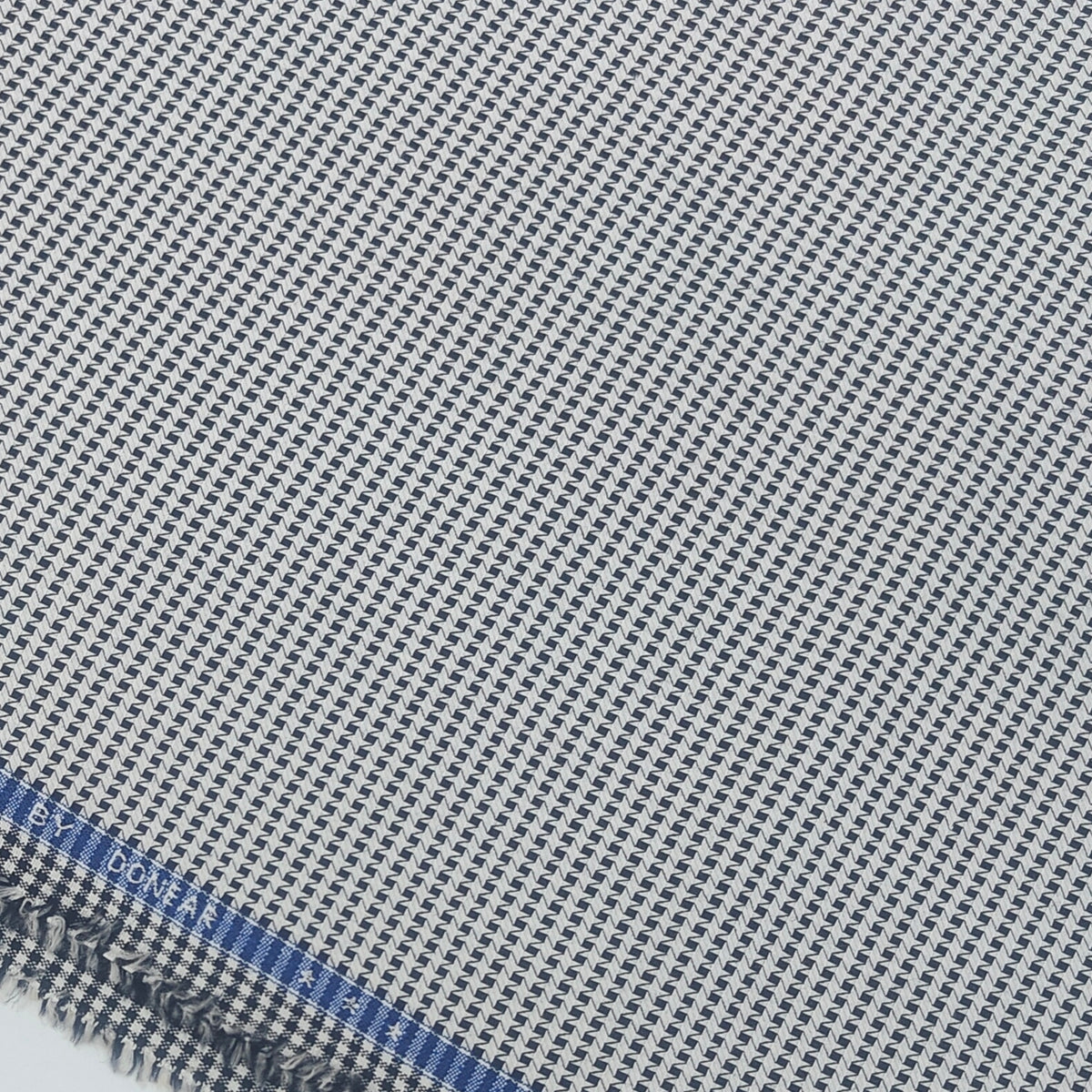 Shirt Fabric Donear LA Finish Premium Giza Cotton Houndstooth Colour Black N Grey