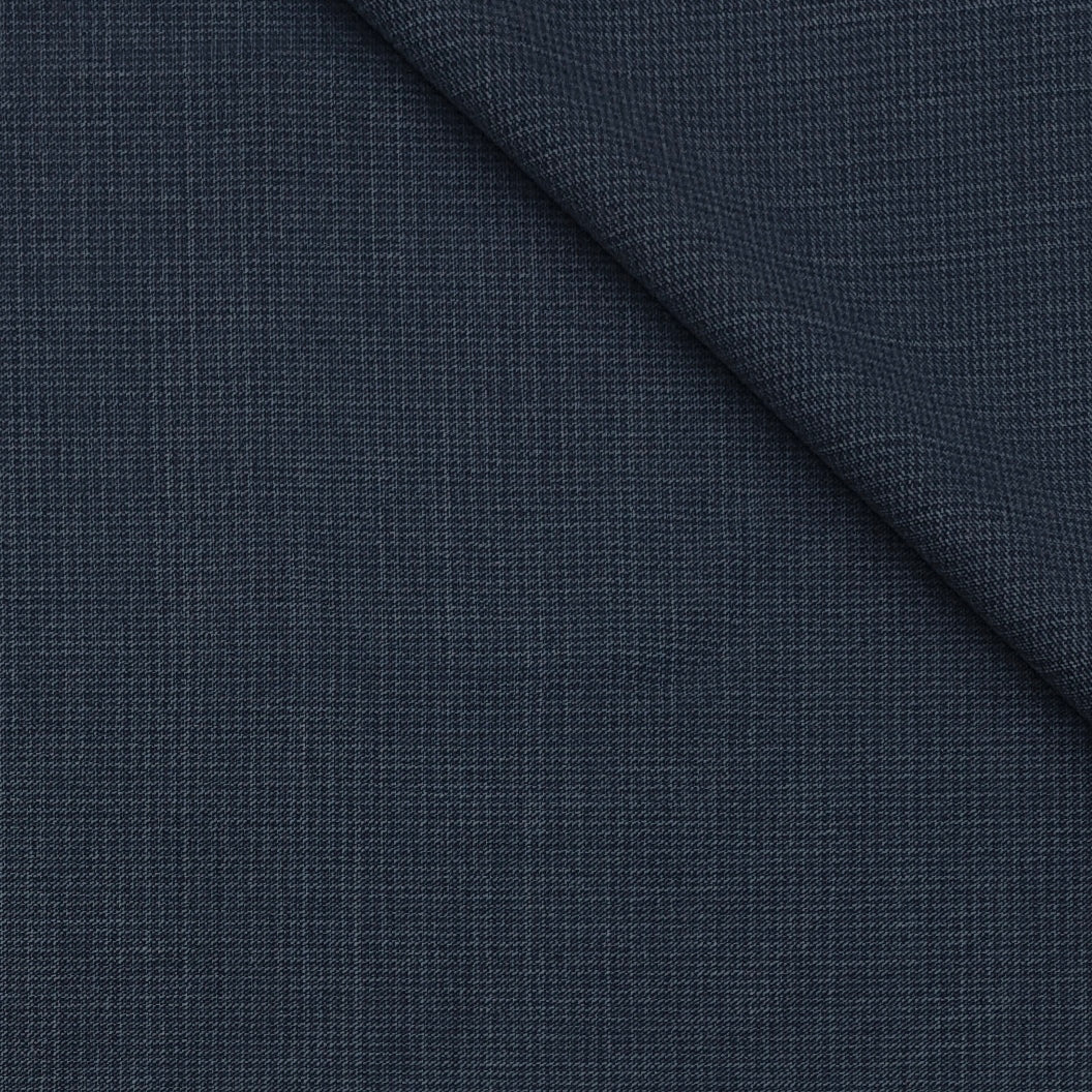 Trouser Fabric Raymond Wool Blended Pin Check Stretchable Colour Meen Blue