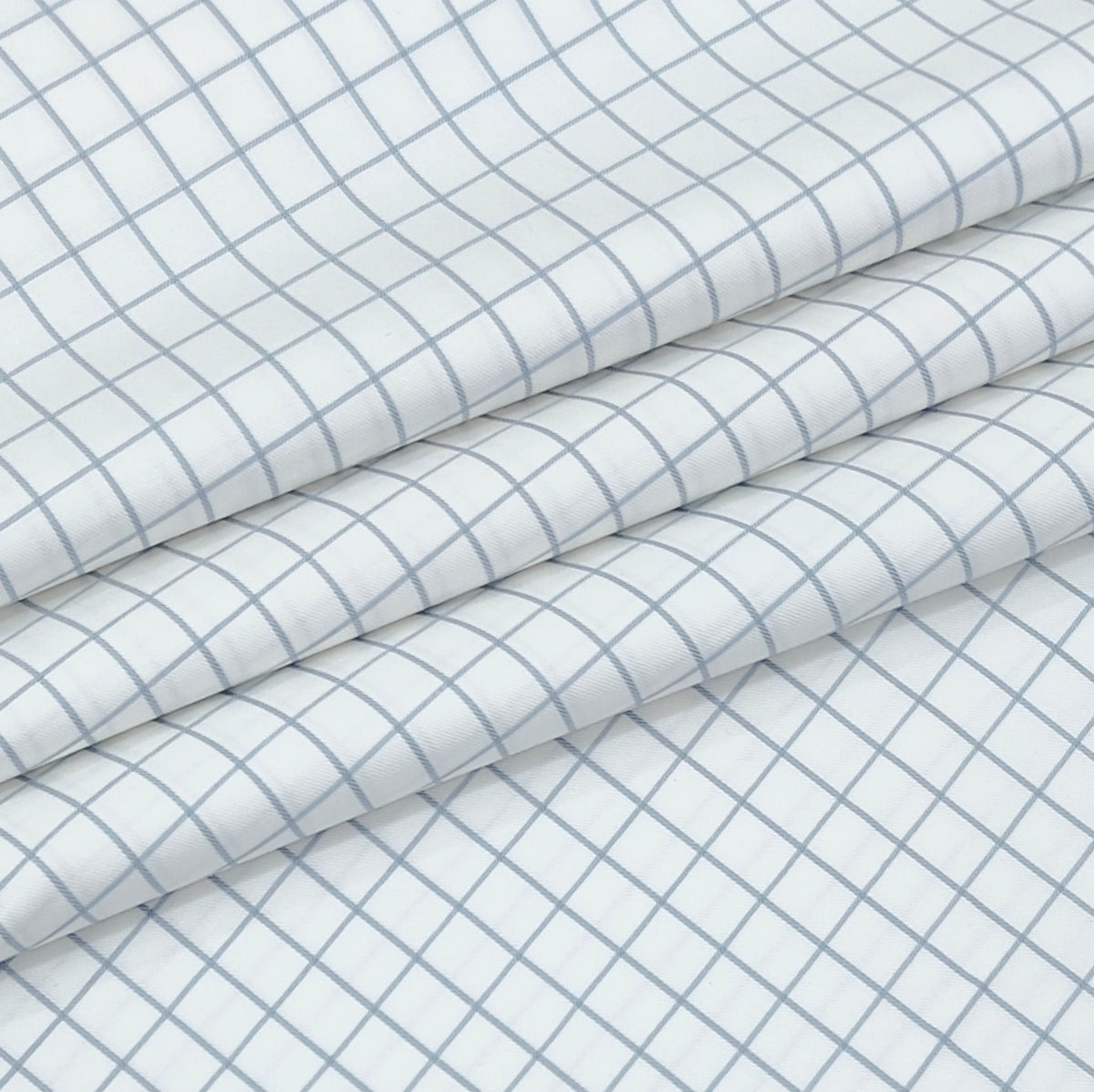 Shirt Fabric Donear LA Finish Premium Giza Cotton Windowpane Check Colour Grey N White