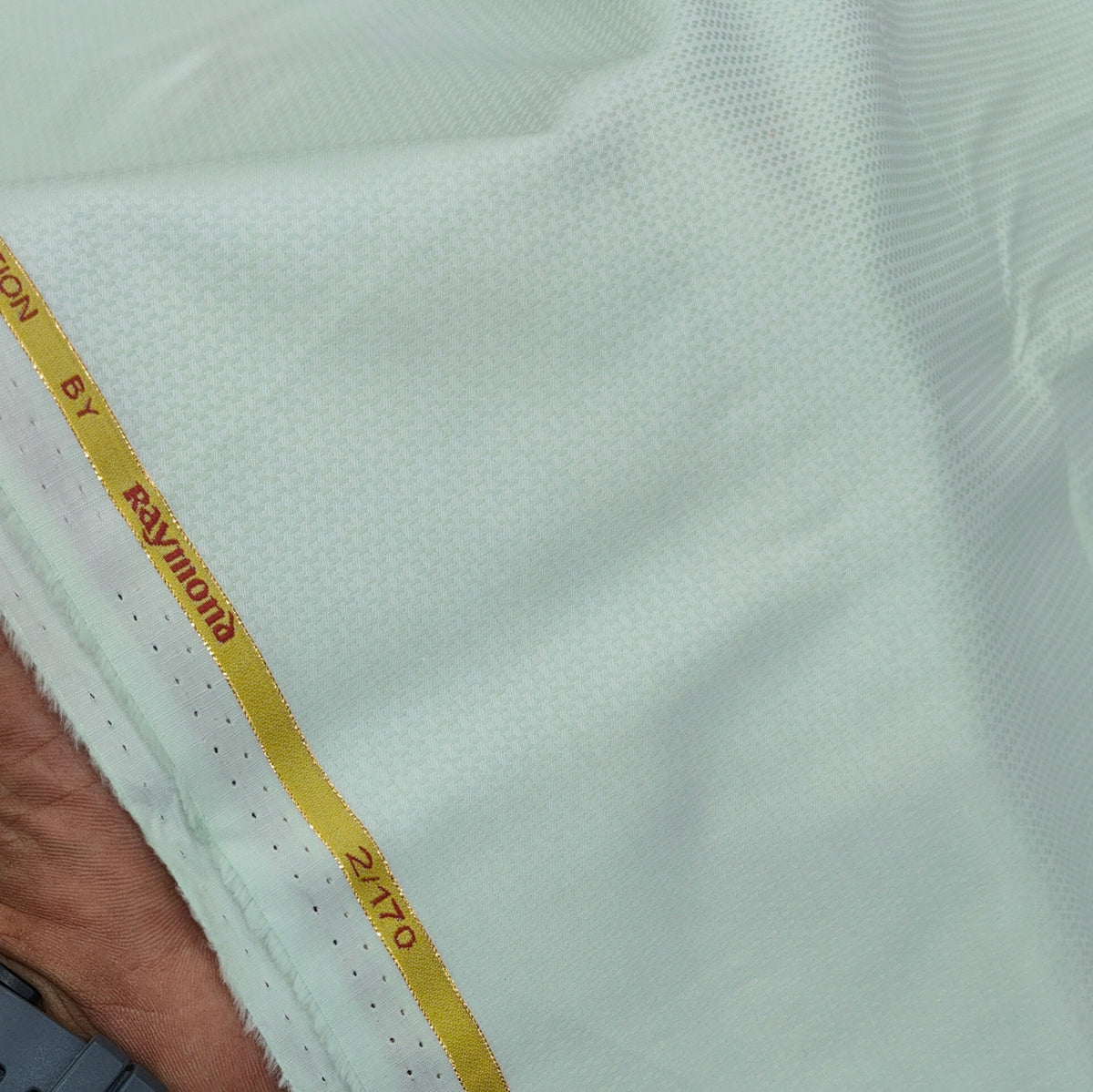 Shirt Fabric Raymond Chairman Super 2/170s Count Giza Cotton Weave Jacquard Colour Pistachio Green