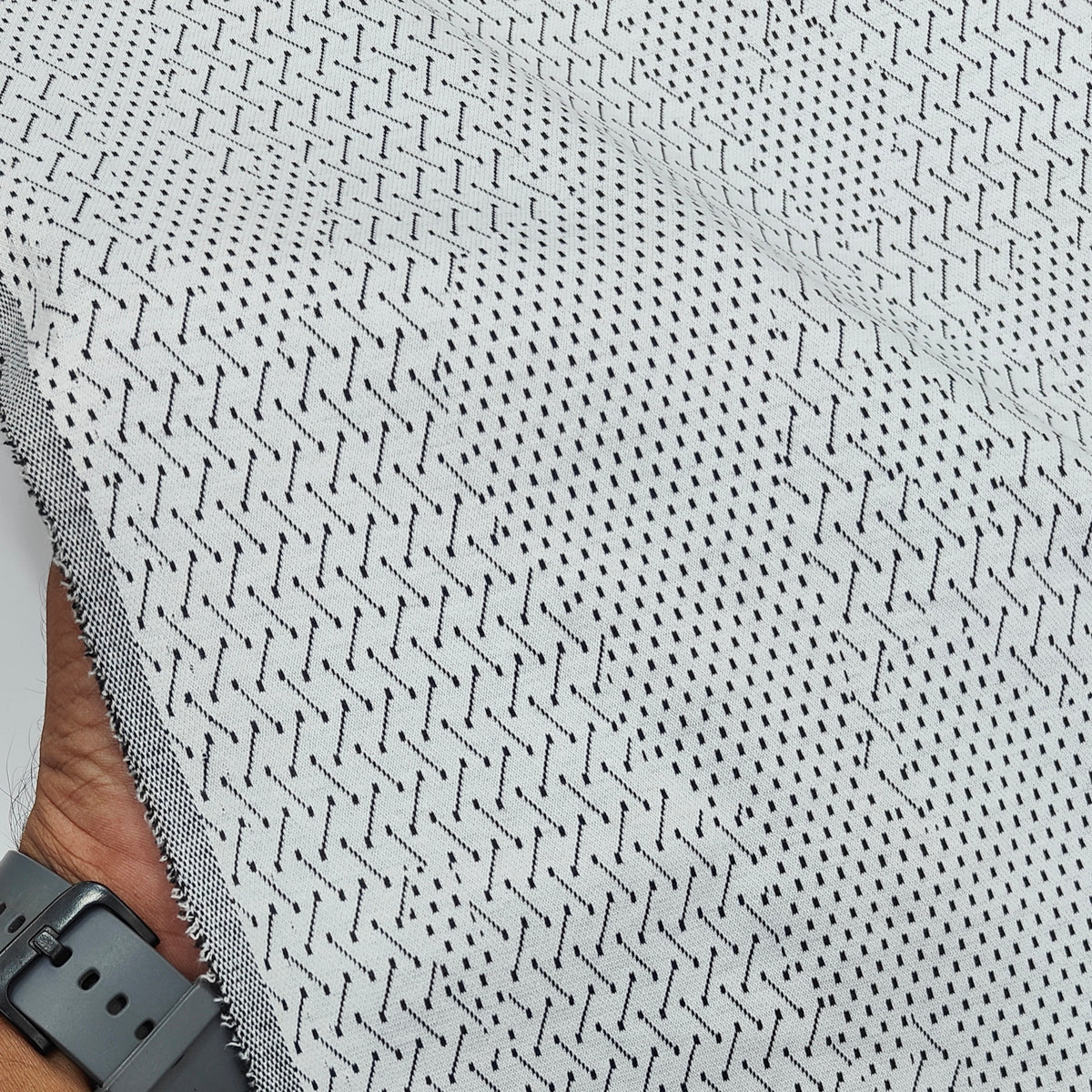 Blazer Fabric ManTire Italian Stretchable Jacquard Colour White