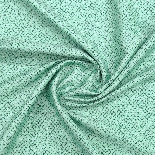ManTire Men's pure Giza Cotton Polka dot printed Shirt Fabric Colour Teal green