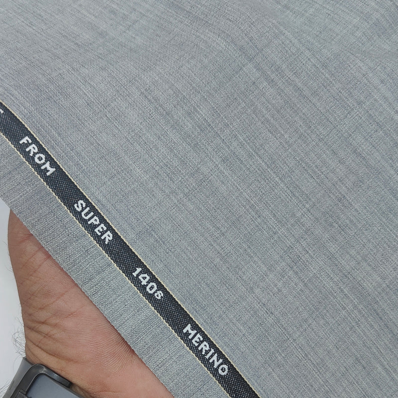 Raymond Exotic Premium Super 140s Count 45% wool Slub Suiting Fabric Colour Light Grey