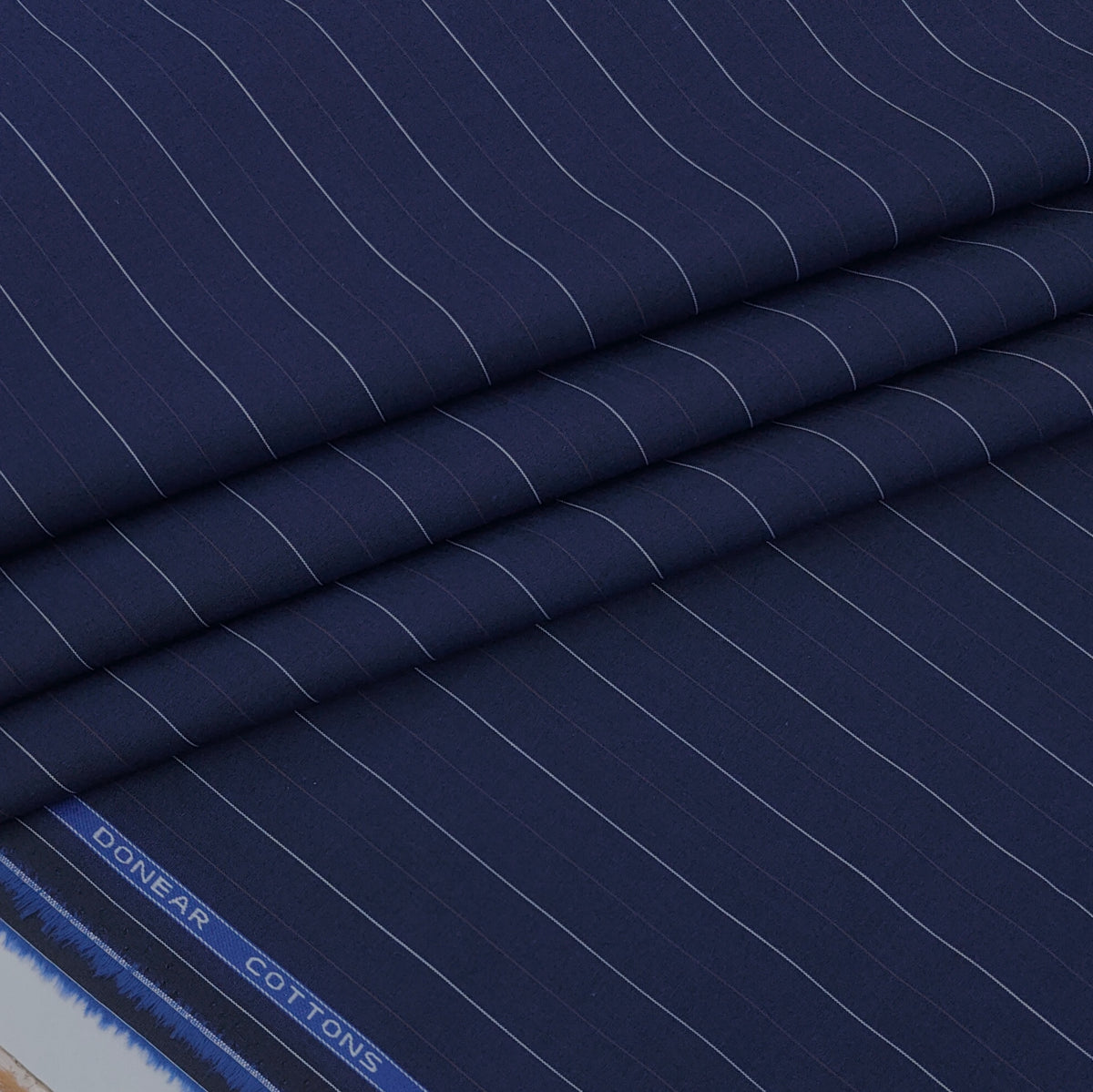 Shirt Fabric Donear Premium 100% Pure Cotton Fine Stripes Colour Dark Space Blue