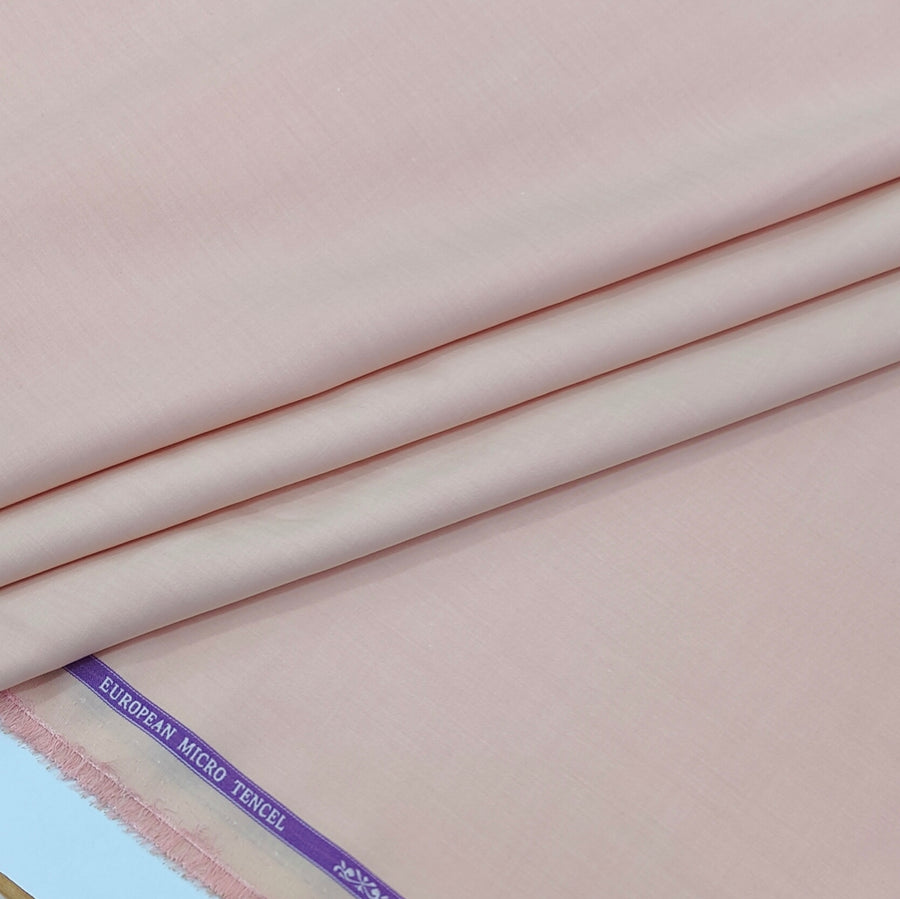 Shirt Fabric Soktas Tencel Plain Colour Baby Pink