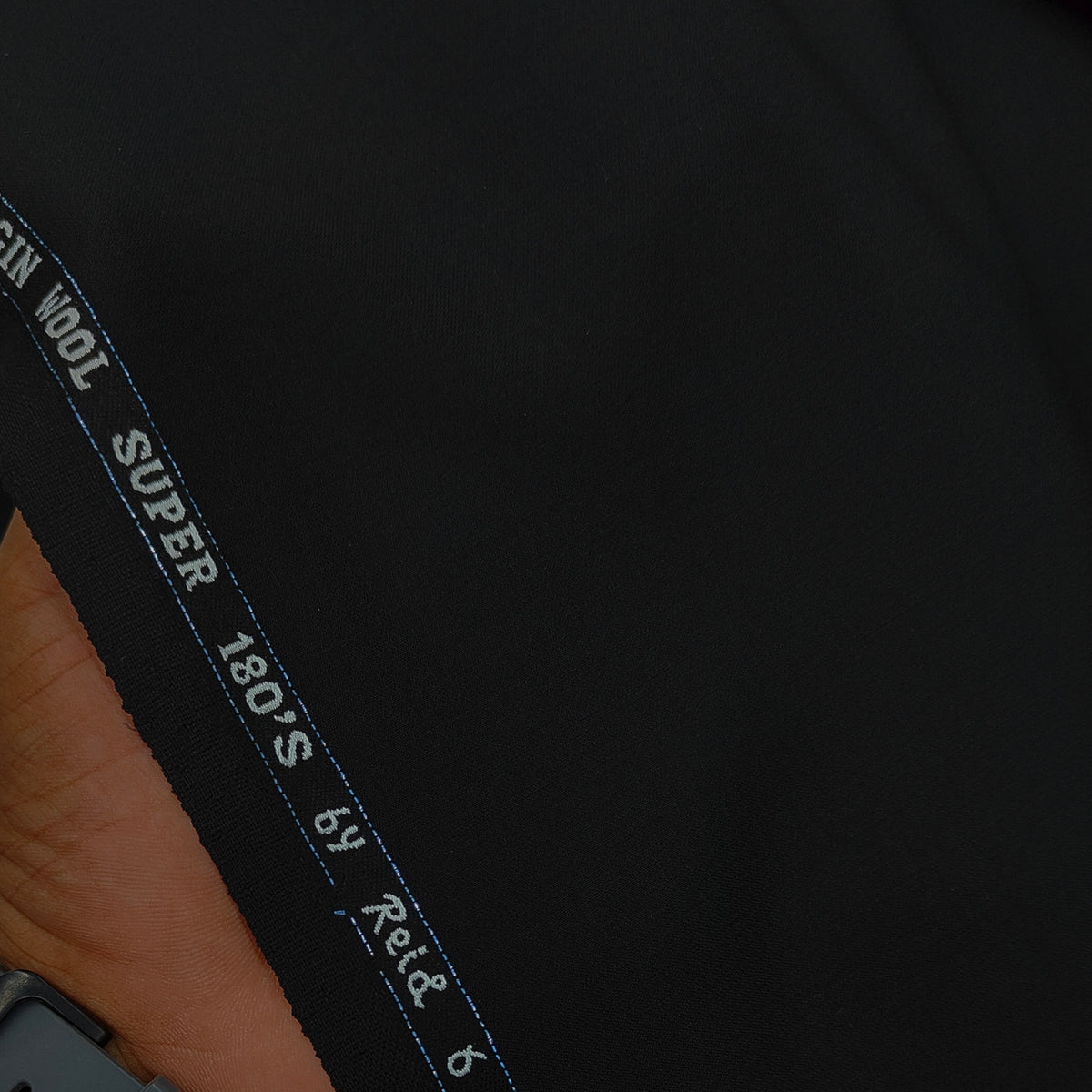 Suit Fabric Reid N Taylor Exotic Super 180s Luxurious 95% Rich Wool Plain Color Rich Black