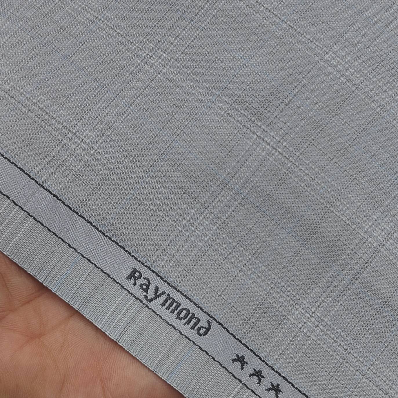 Raymond Premium Fine Count Check Trouser Fabric Colour Silver Grey