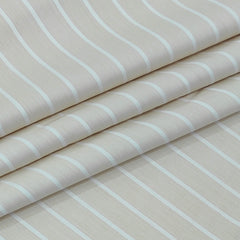 Shirt Fabric Arvind 100% Pure Cotton Pencil Stripes Colour Beige