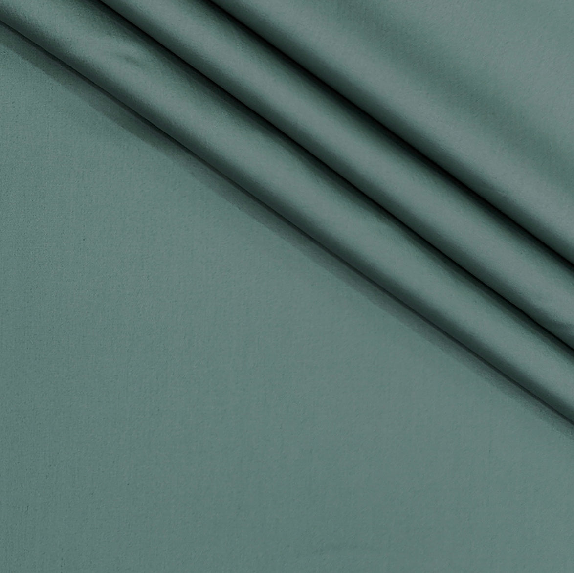 Shirt Fabric Donear Super Fine 60s Giza Cotton Satin Plain Colour Basil Green
