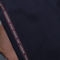 Suit Fabric Raymond Super 120s Count 45% Wool Mild Check Color Plum Wine