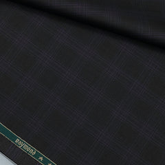 Suit Fabric Raymond Super Luxurious 30% Rich Wool Mild Check Color Wine N Blackish Grey
