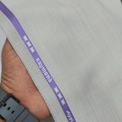 Suit Fabric Raymond Exotic Super 90s Count Luxurious 45% Rich Wool Self Textured Color Ash Cream