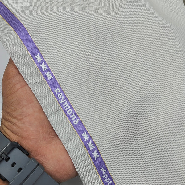 Suit Fabric Raymond Exotic Super 90s Count Luxurious 45% Rich Wool Self Textured Color Ash Cream