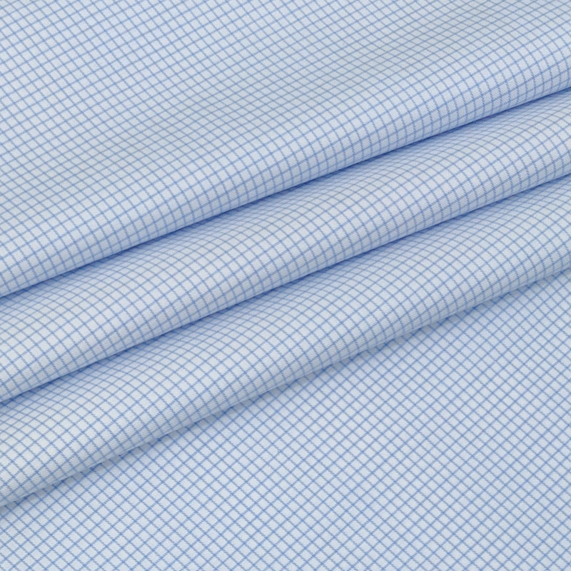 Shirt Fabric Donear LA Finish Premium Giza Cotton Pin Check Colour Blue N White
