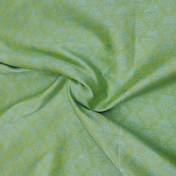 ManTire Men's Designer Silk Digital Printed Kurta Fabric Color Pistachio Green