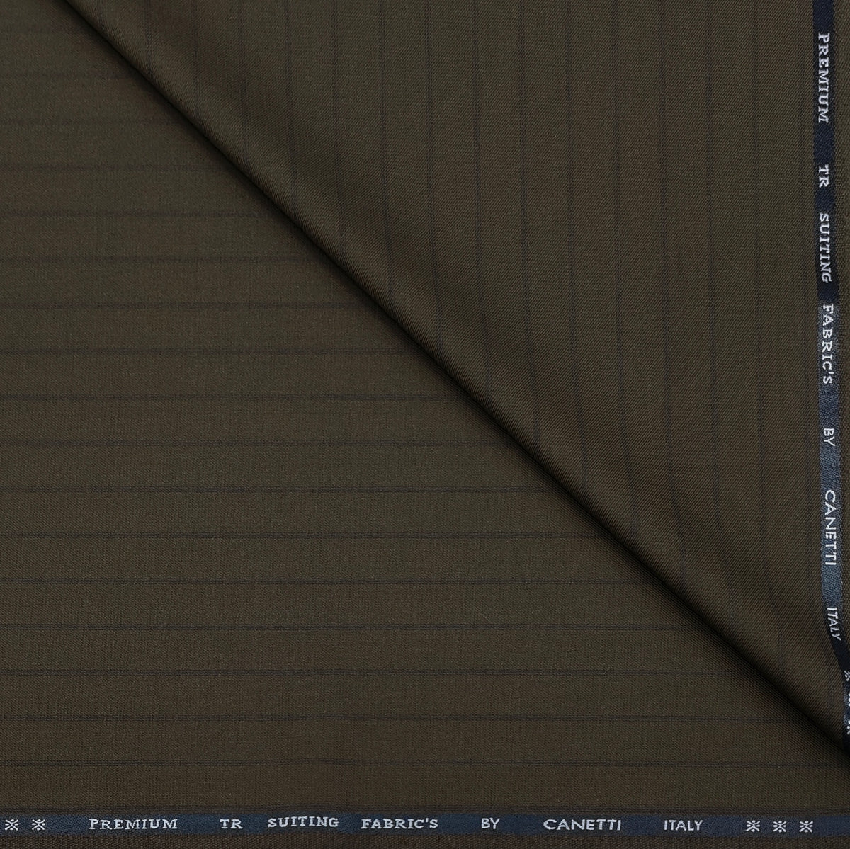 Trouser Fabric Canetti Italy Luxury TR Fine Stripes Colour Bistre Brown