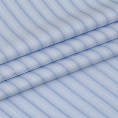 Shirt Fabric Donear Premium 100% Pure Cotton Fine Stripes Colour Light Blue N White