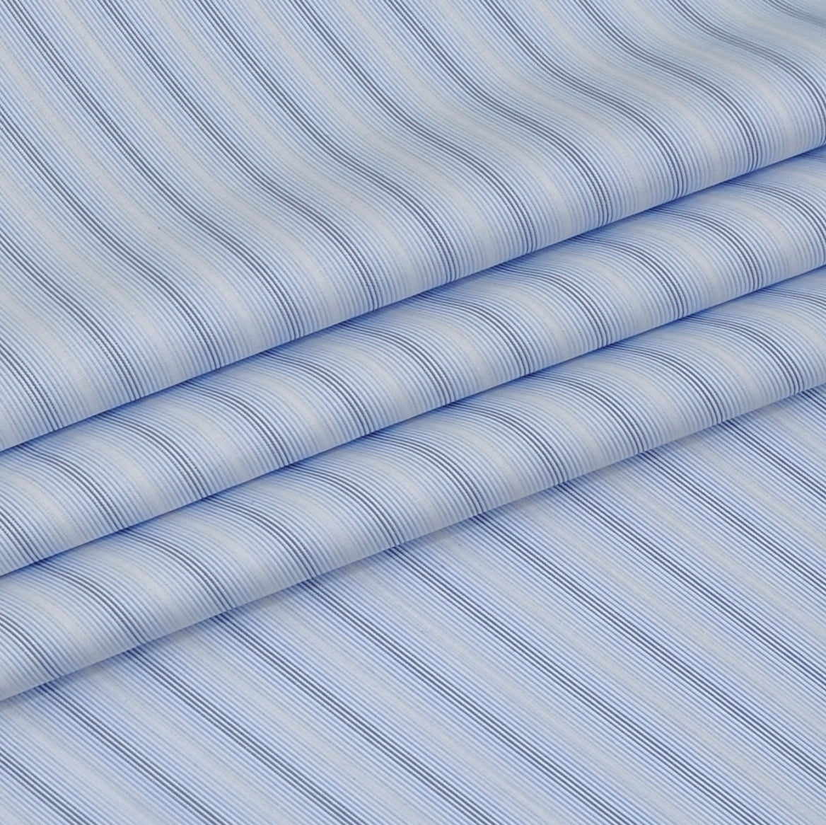 Shirt Fabric Donear Premium 100% Pure Cotton Fine Stripes Colour Light Blue N White
