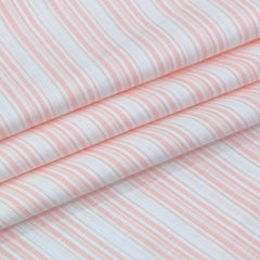 Shirt Fabric Arvind 100% Pure Cotton Bengal Stripes Colour Light Pink