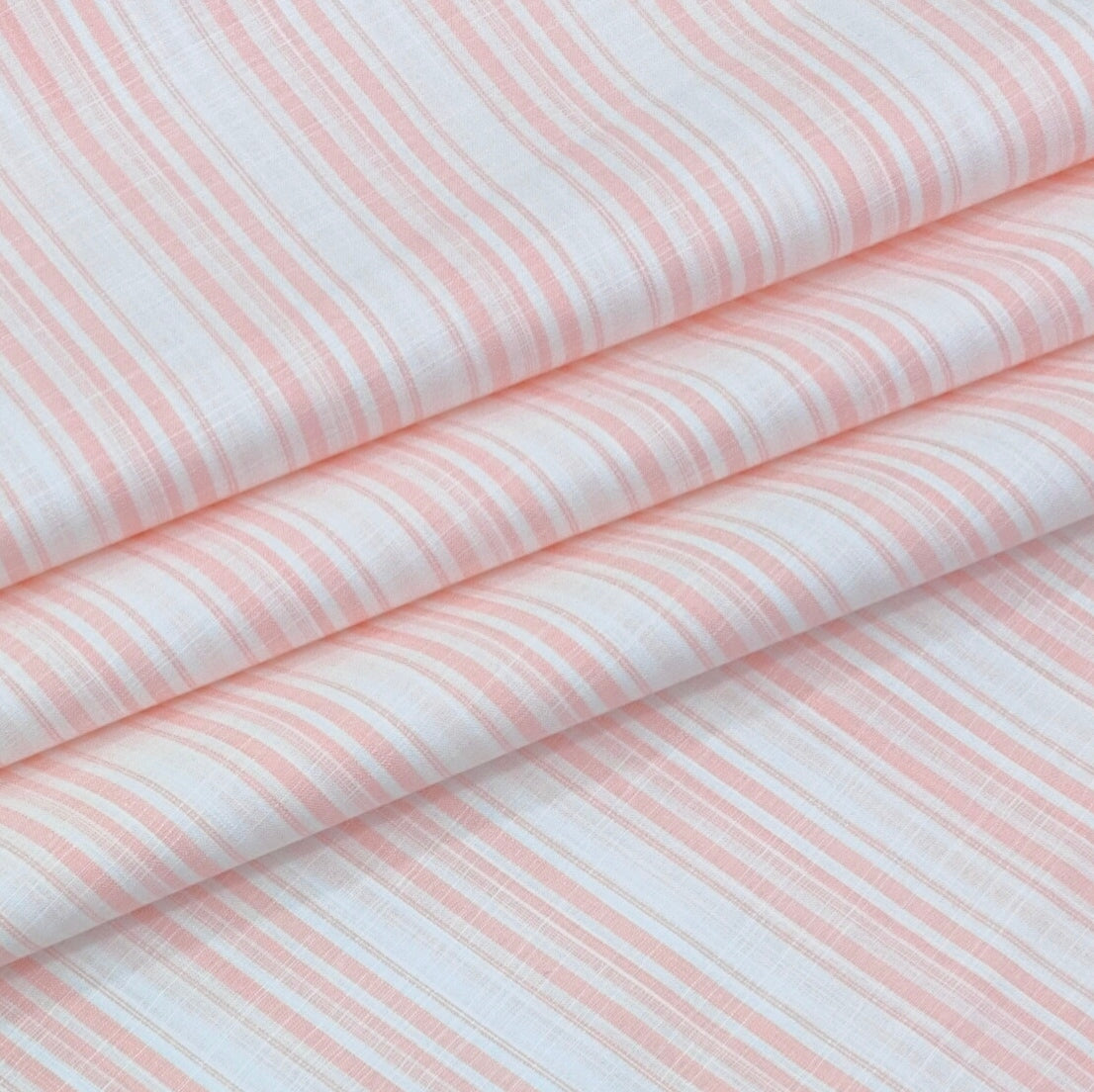Shirt Fabric Arvind 100% Pure Cotton Bengal Stripes Colour Light Pink