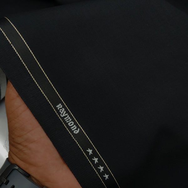 Raymond Exotic Premium Super 140s Count 45% wool Plain Suiting Fabric Colour Black