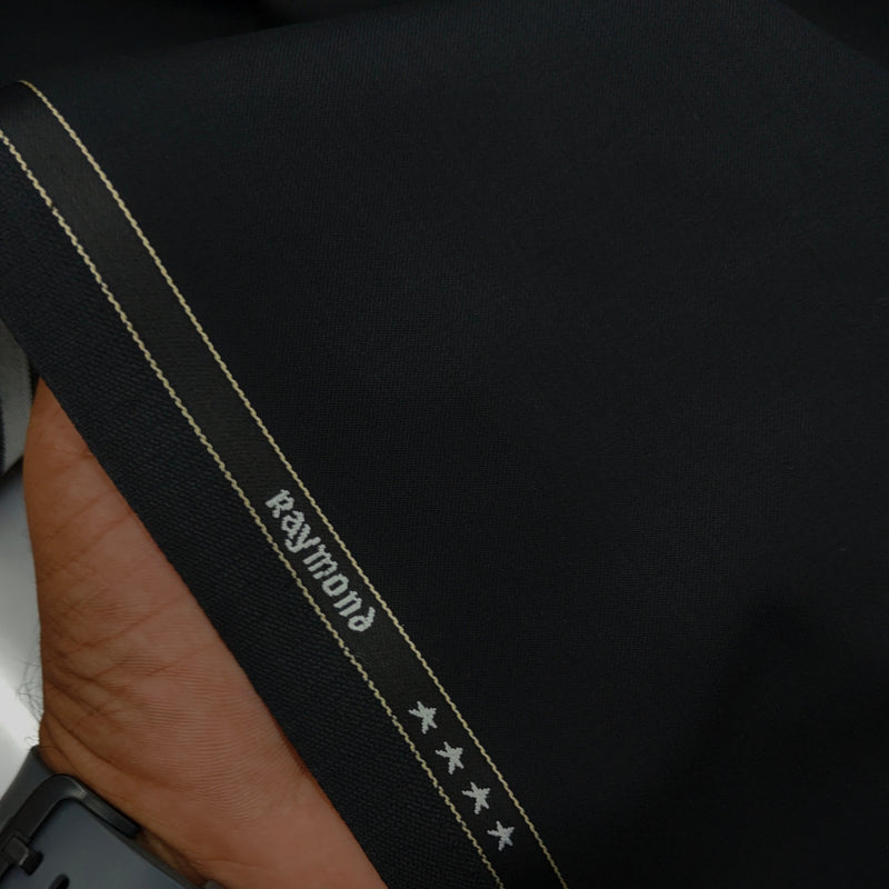 Raymond Exotic Premium Super 140s Count 45% wool Plain Suiting Fabric Colour Black