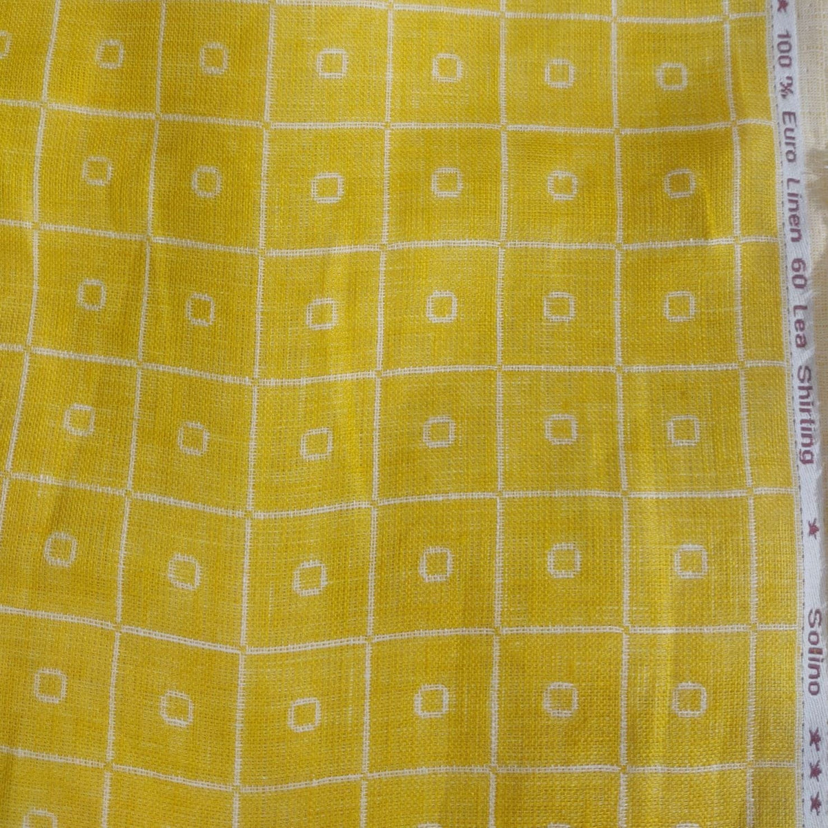 Solino Pure linen jacquard Shirt Fabric colour Yellow freeshipping - ManTire