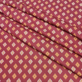 Mantire Special Cotton Blended Floral Fabric for shirt and short Kurta colour maroon