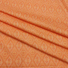 Mantire Special Cotton Blended Floral Chunari Fabric for shirt and short Kurta colour Light orange