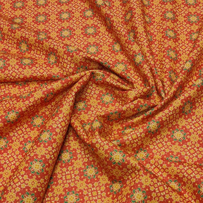 Mantire Special Wrinkle Free Digital Printed Shirt Fabric Colour Orange