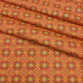 Mantire Special Wrinkle Free Digital Printed Shirt Fabric Colour Orange