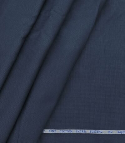 Raymond pure cotton Dark Blue Self Textured Trouser Fabric