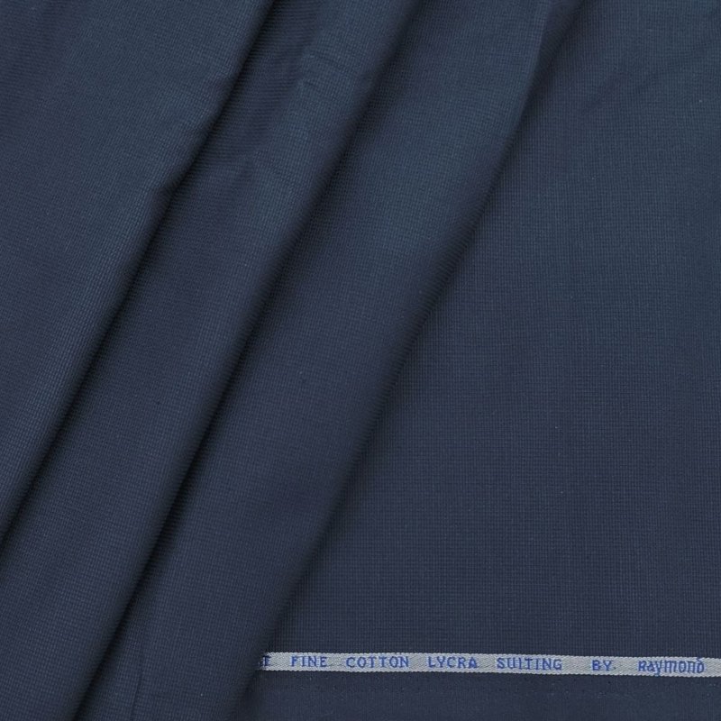 Raymond pure cotton Dark Blue Self Textured Trouser Fabric