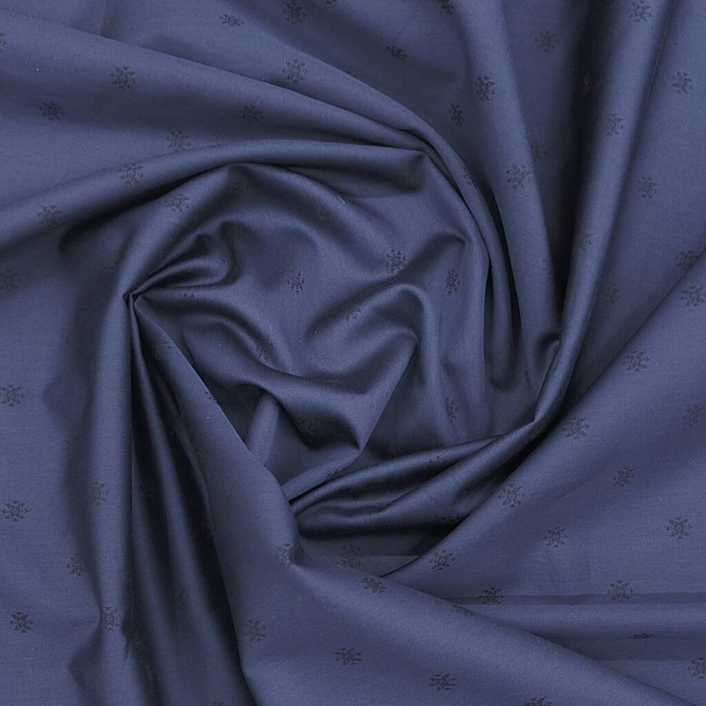 soktas dark blue small butta jacquard shirt fabric