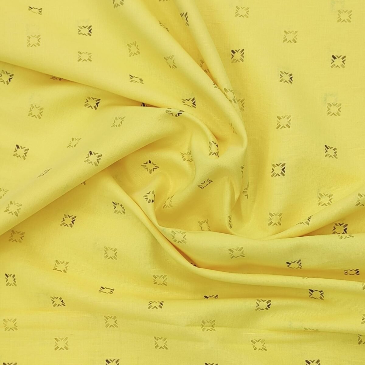 linen club cotton and linen mix printed shirt fabric colour yellow