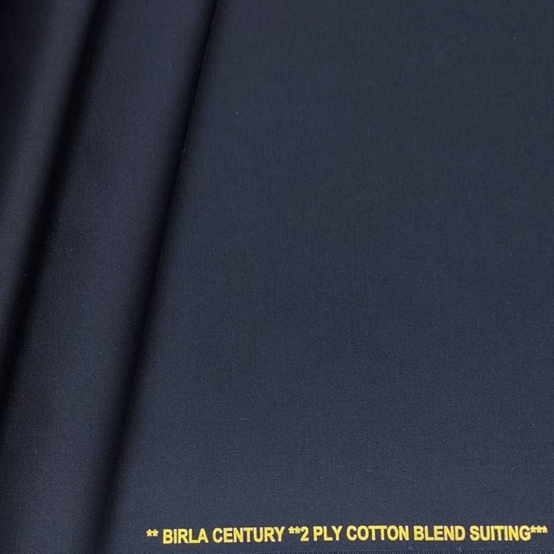 Birla Century Pure Cotton Plain Dark Blue Trouser fabric