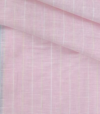 linen club pure linen premium lining shirt fabric colour baby pink