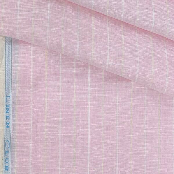 linen club pure linen premium lining shirt fabric colour baby pink