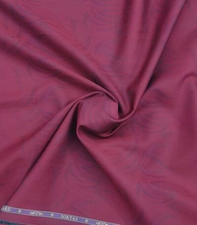 soktas premium jacquard redish maroon shirt fabric