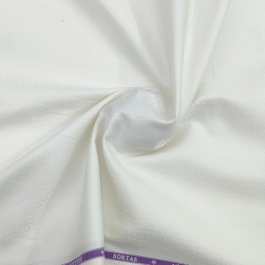 soktas premium off white jacquard shirt fabric